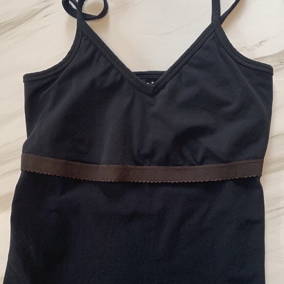 Bordeaux | Seamless Black Stretch Cami Tank Top Rhinestone Center OS - Picture 7 of 7